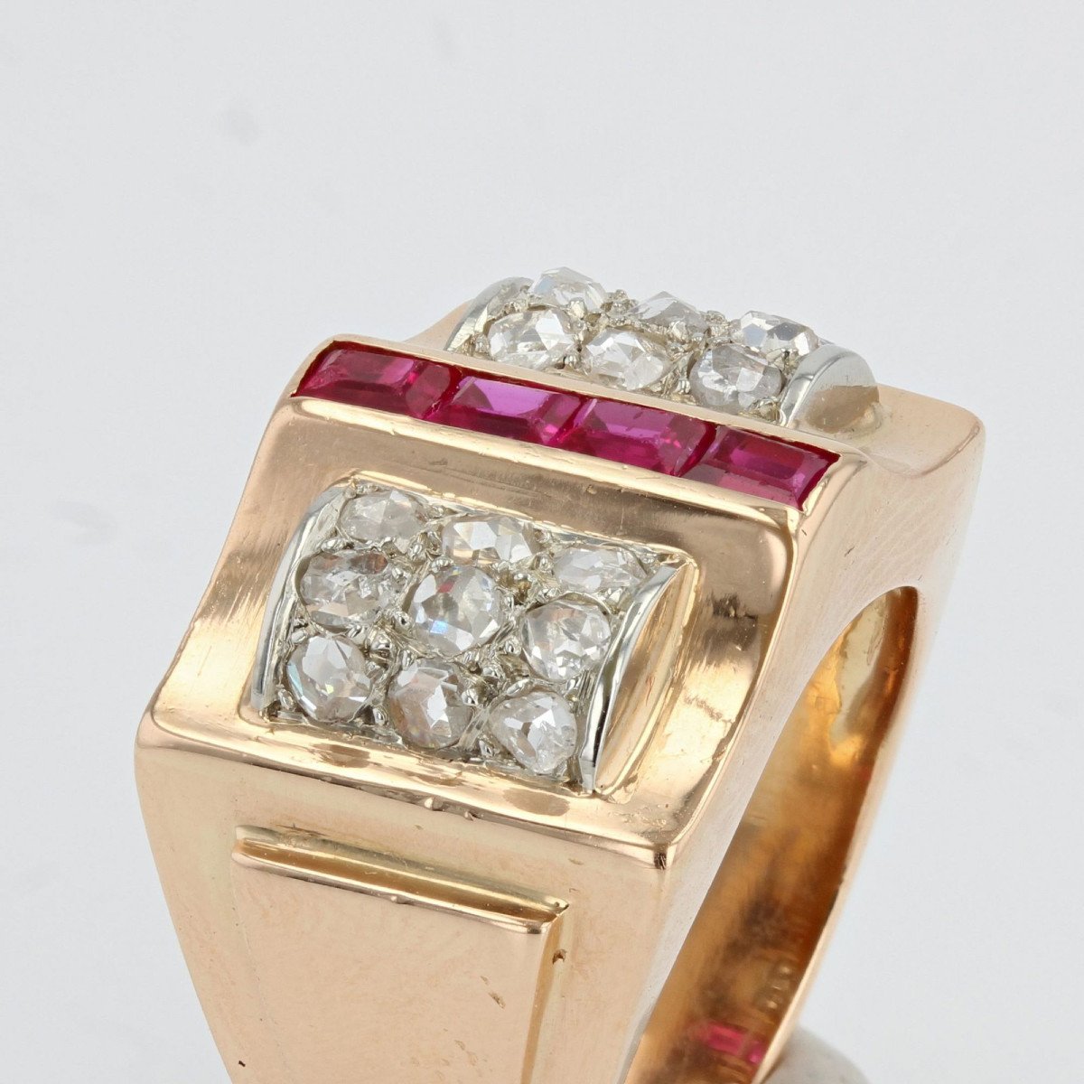 Calibrated Diamond And Ruby Tank Ring-photo-3