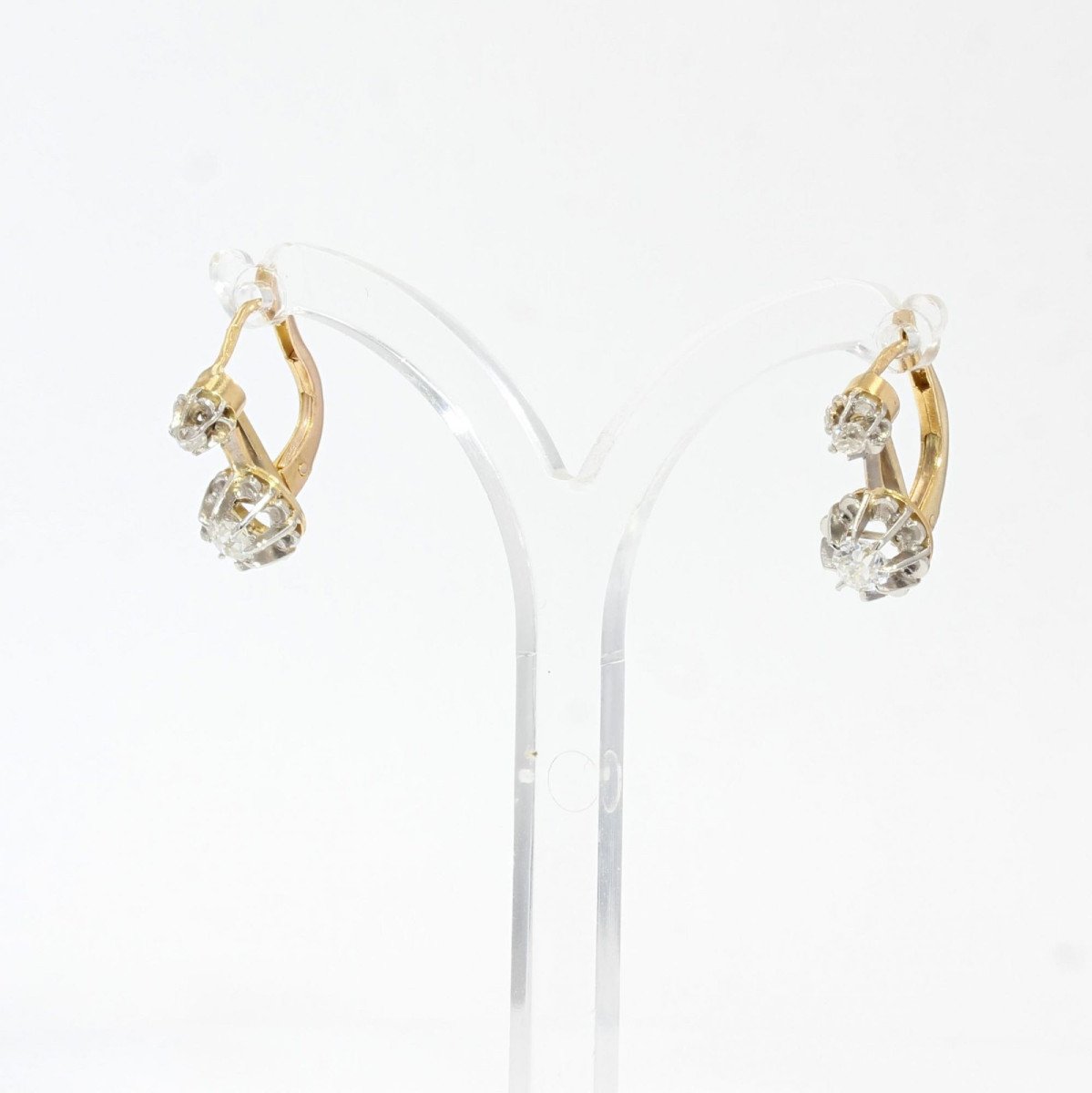 Boucles d'Oreilles Anciennes Diamants Trembleuses-photo-1