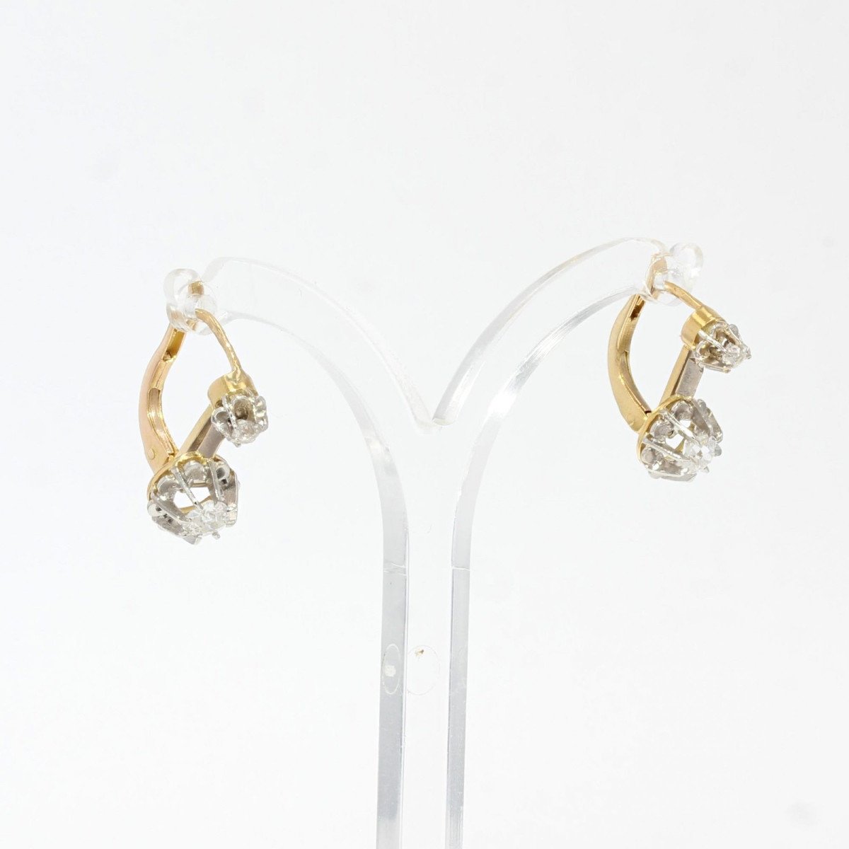 Old Trembling Diamond Earrings-photo-3