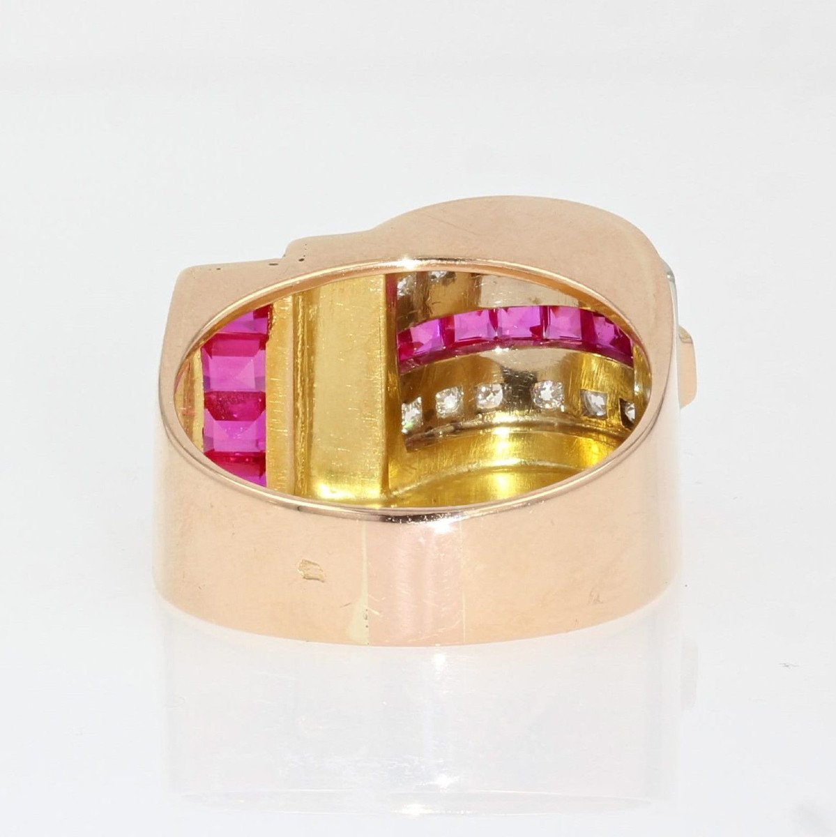 Asymmetric Ruby Diamond Tank Ring-photo-6