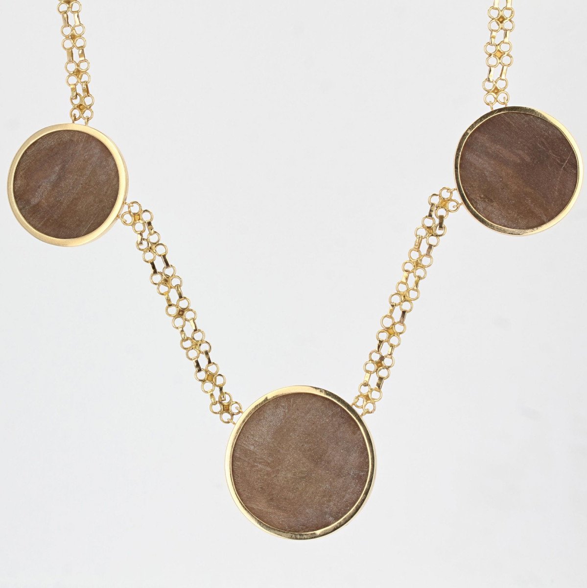Collier Camées Sur Pierres De Lave Et Or-photo-6