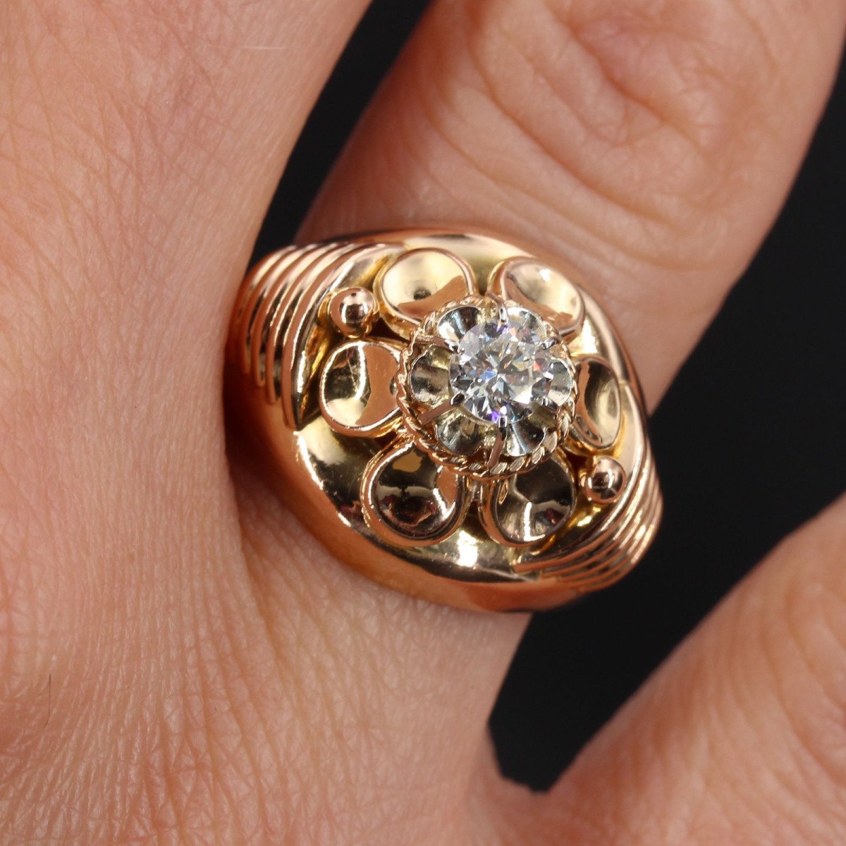 Vintage Diamond Rose Gold Ring-photo-1