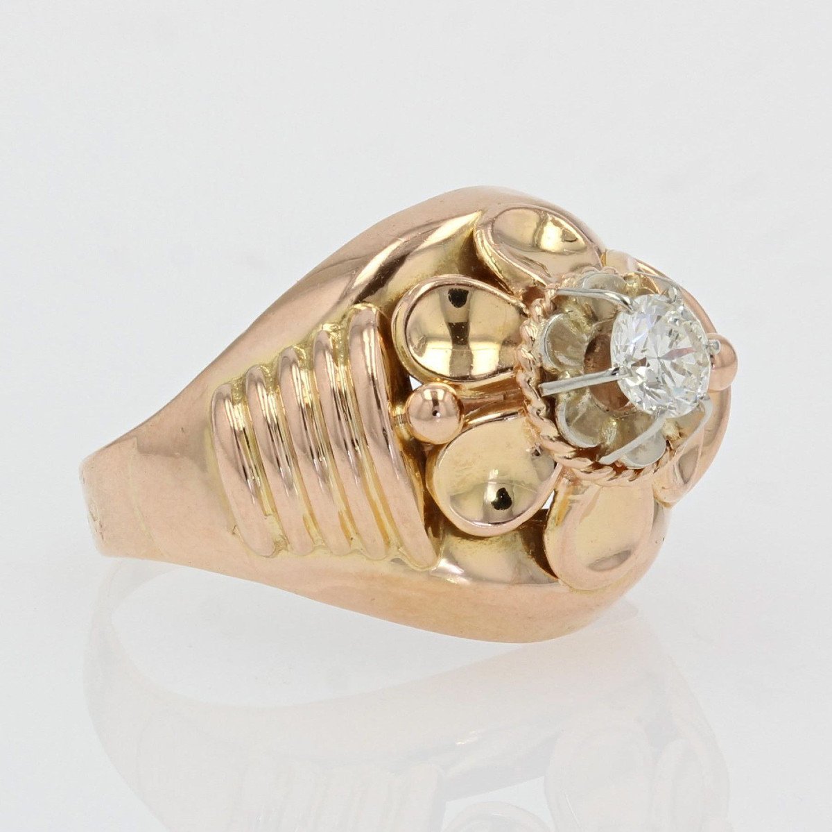 Vintage Diamond Rose Gold Ring-photo-4