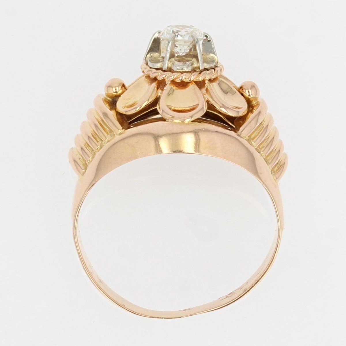 Bague Or Rose Vintage Diamant-photo-6