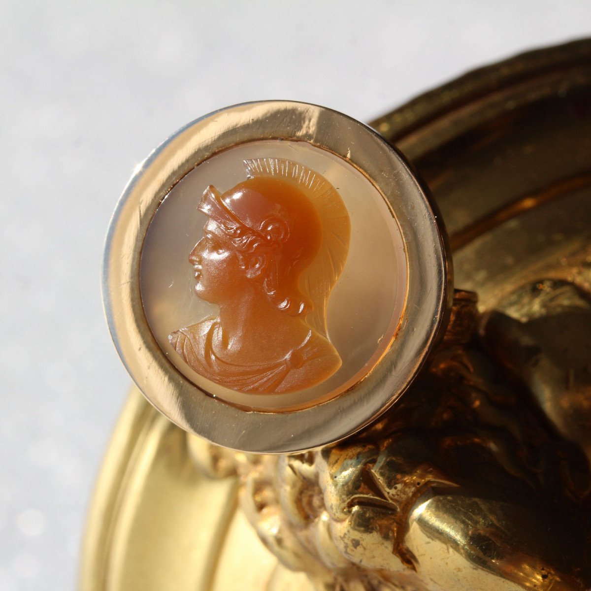 Cameo Ring On Old Agate-photo-4