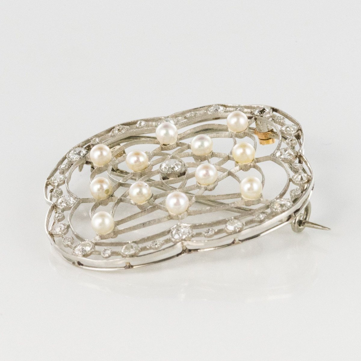 Belle Epoque Fine Pearls And Diamonds Brooch-photo-1