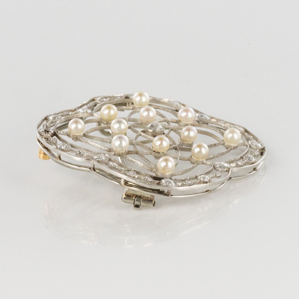 Belle Epoque Fine Pearls And Diamonds Brooch-photo-6