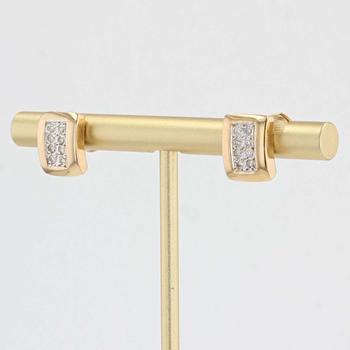 Modern Diamonds Yellow Gold Earrings-photo-3