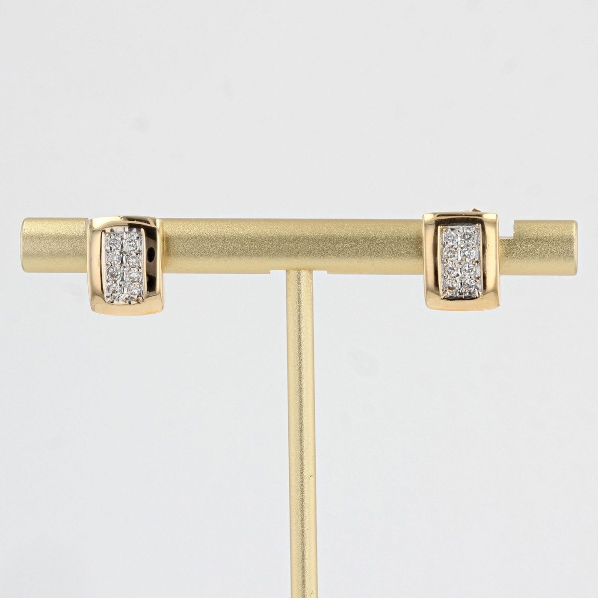 Modern Diamonds Yellow Gold Earrings-photo-4