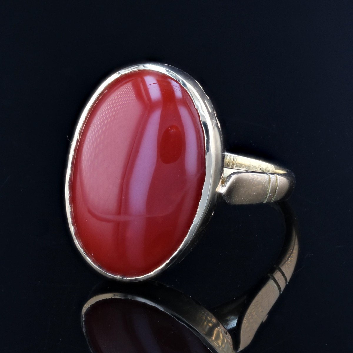 Old Ring And Its Japanese Red Coral-photo-4