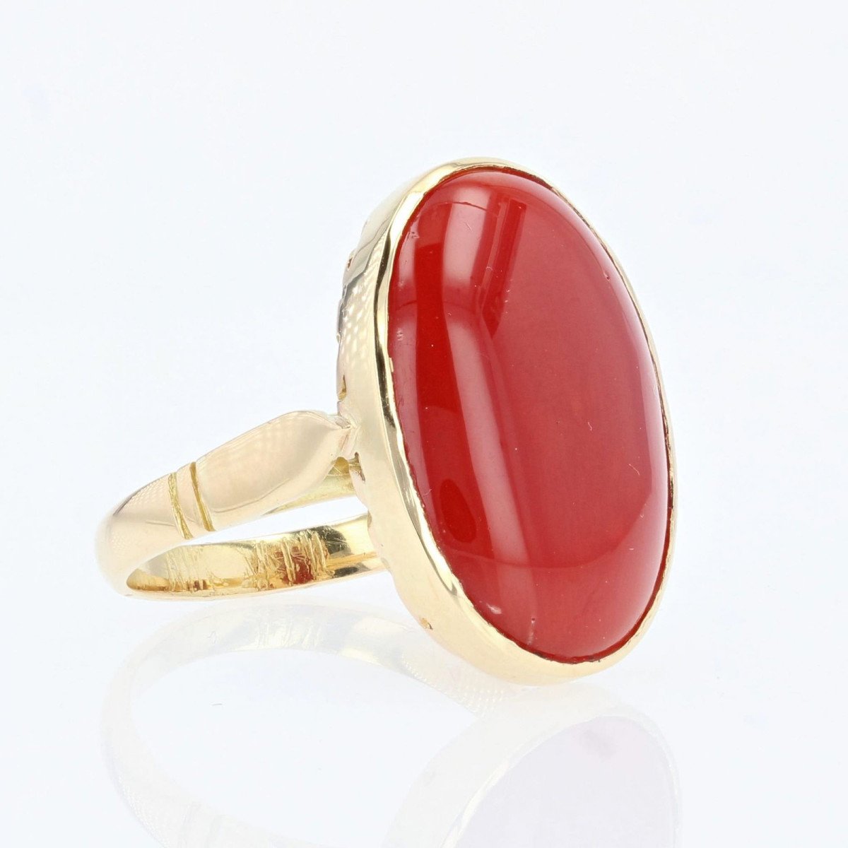 Old Ring And Its Japanese Red Coral-photo-4