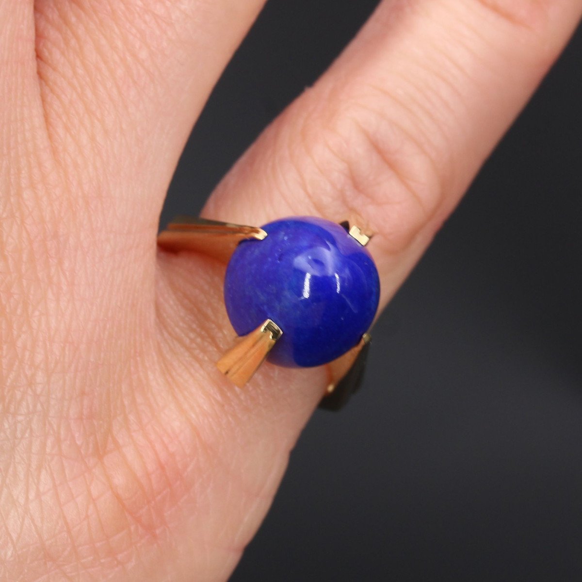 Vintage Gold And Lapis Lazuli Ring-photo-2