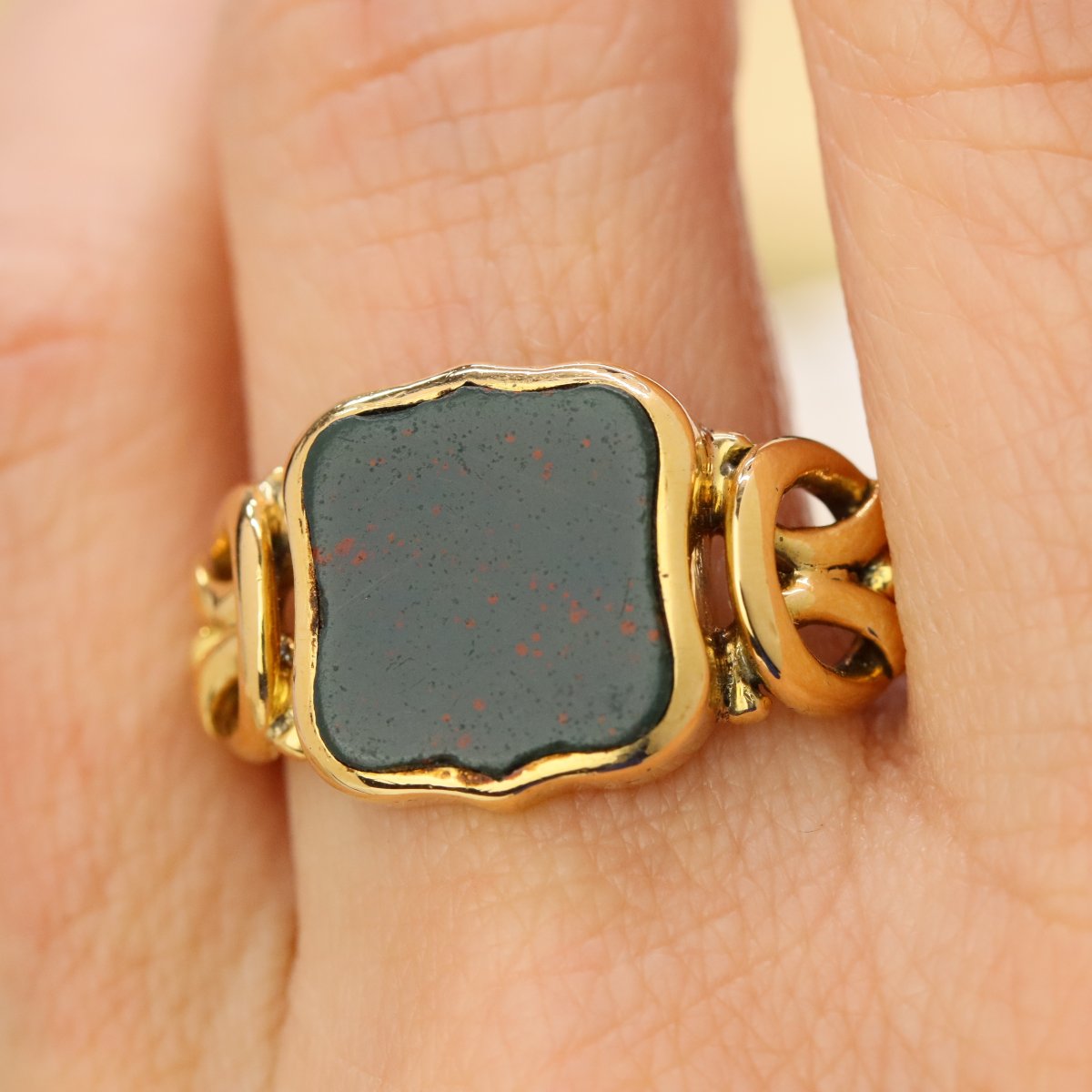 Ancient Blood Jasper Signet Ring-photo-2