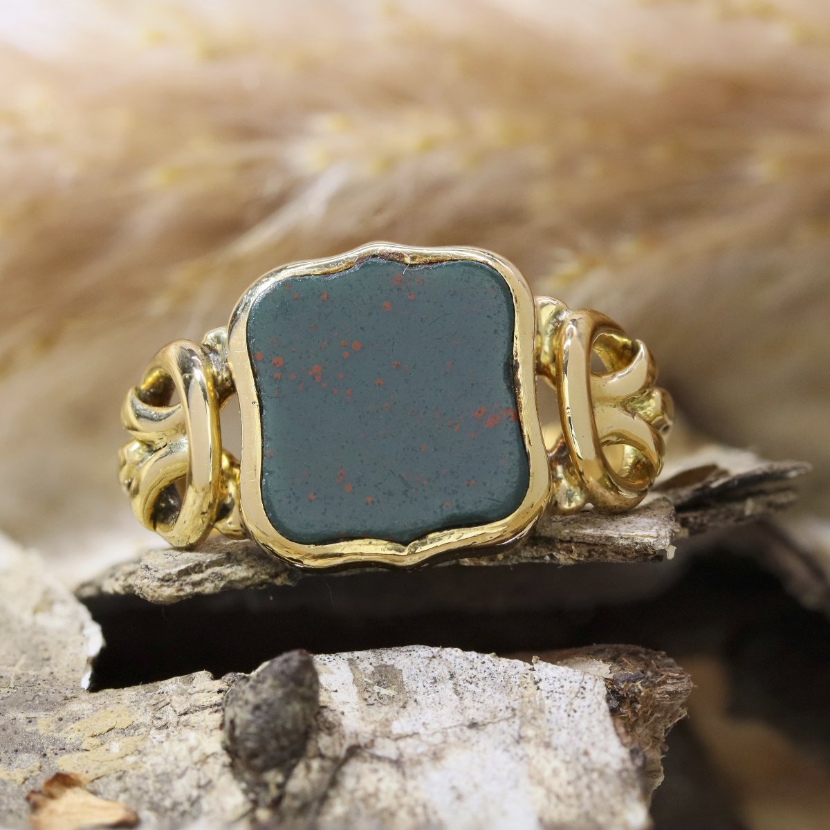 Ancient Blood Jasper Signet Ring-photo-3