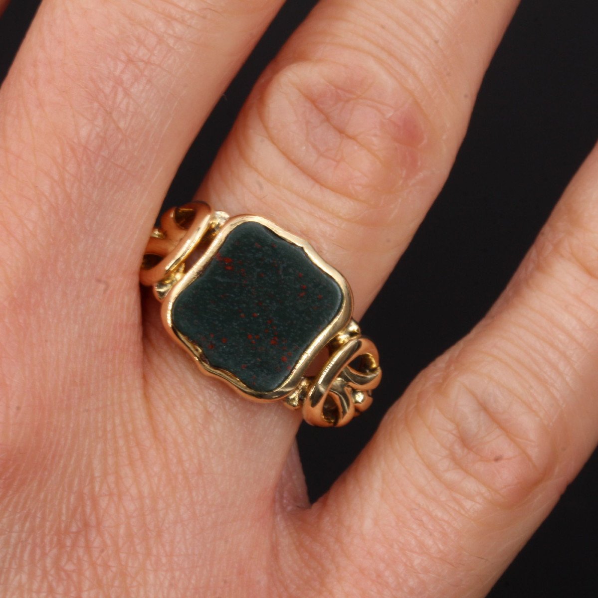 Ancient Blood Jasper Signet Ring-photo-2