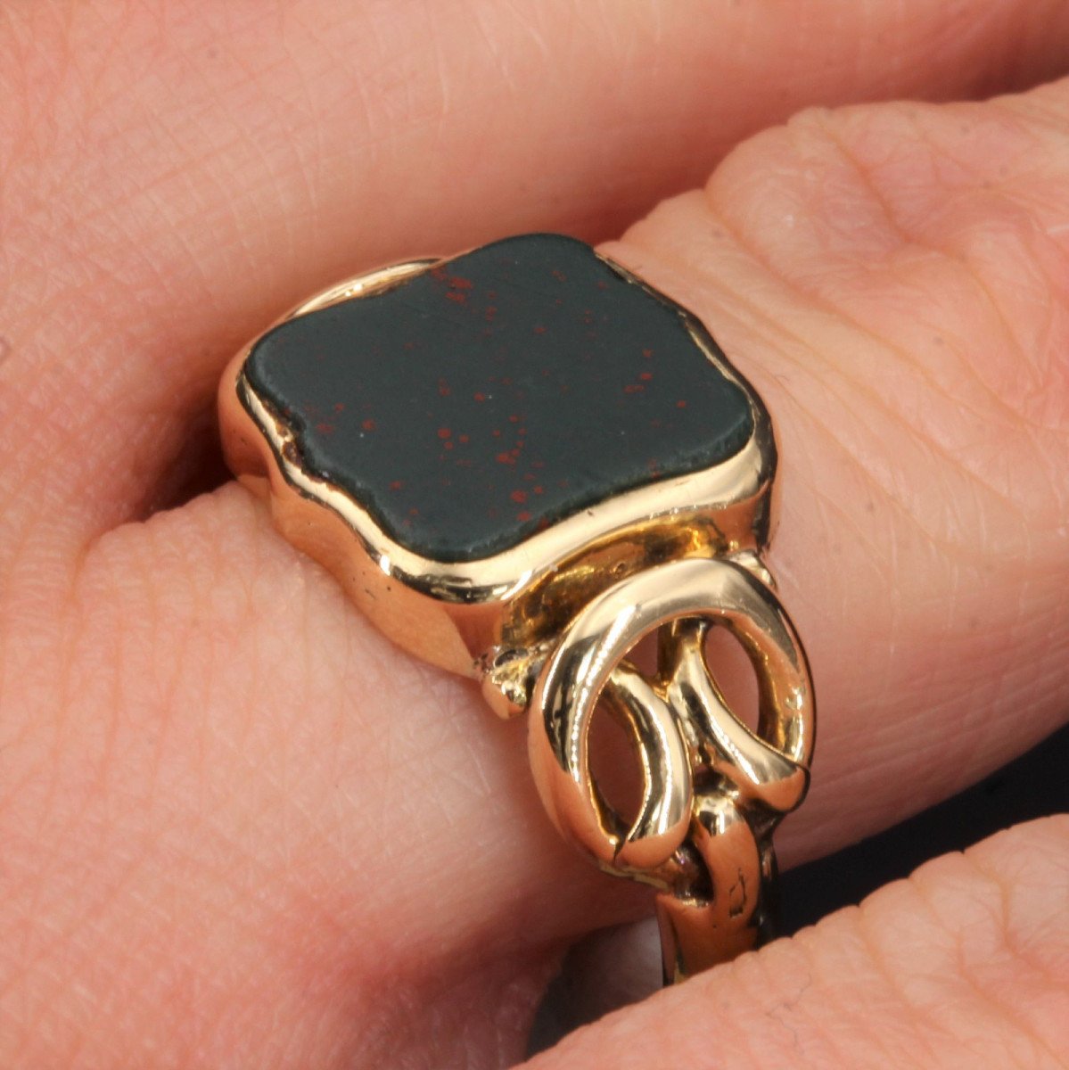 Ancient Blood Jasper Signet Ring-photo-5
