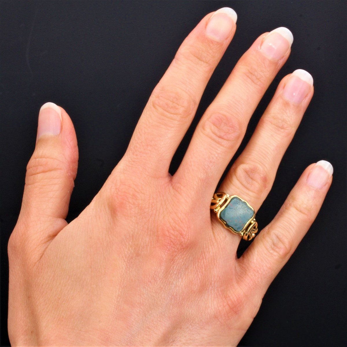 Ancient Blood Jasper Signet Ring-photo-1