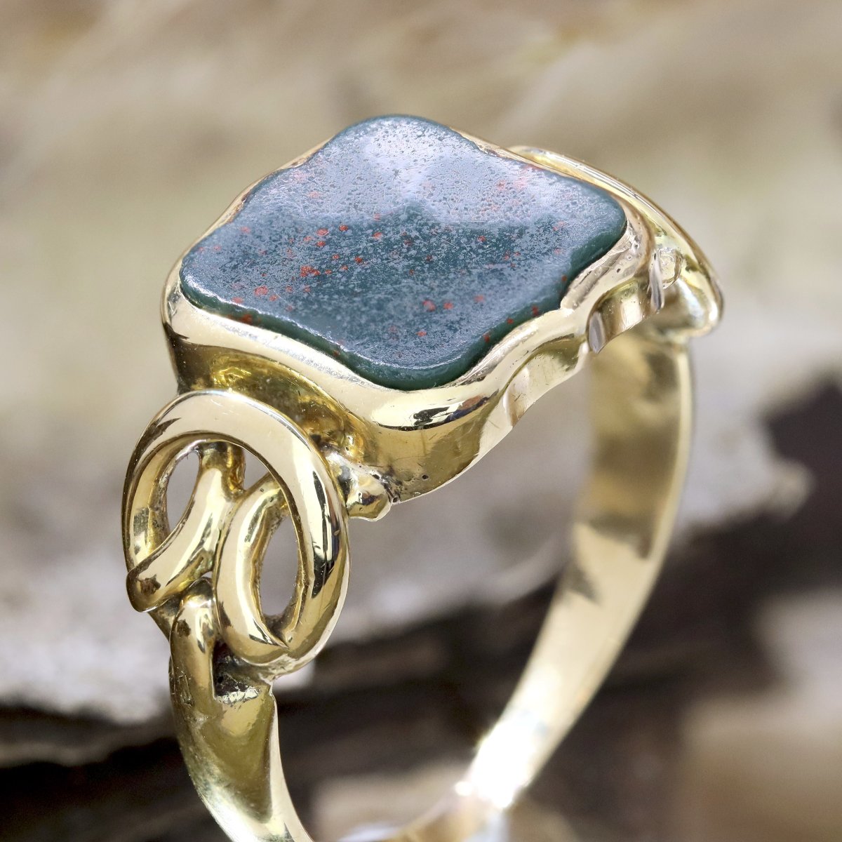 Ancient Blood Jasper Signet Ring-photo-4