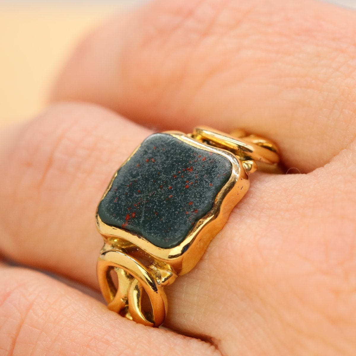 Ancient Blood Jasper Signet Ring-photo-6