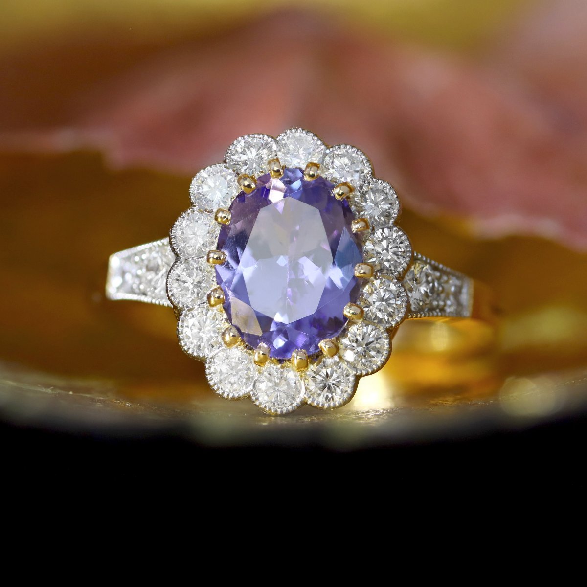 Bague Or Marguerite Tanzanite Diamants-photo-3