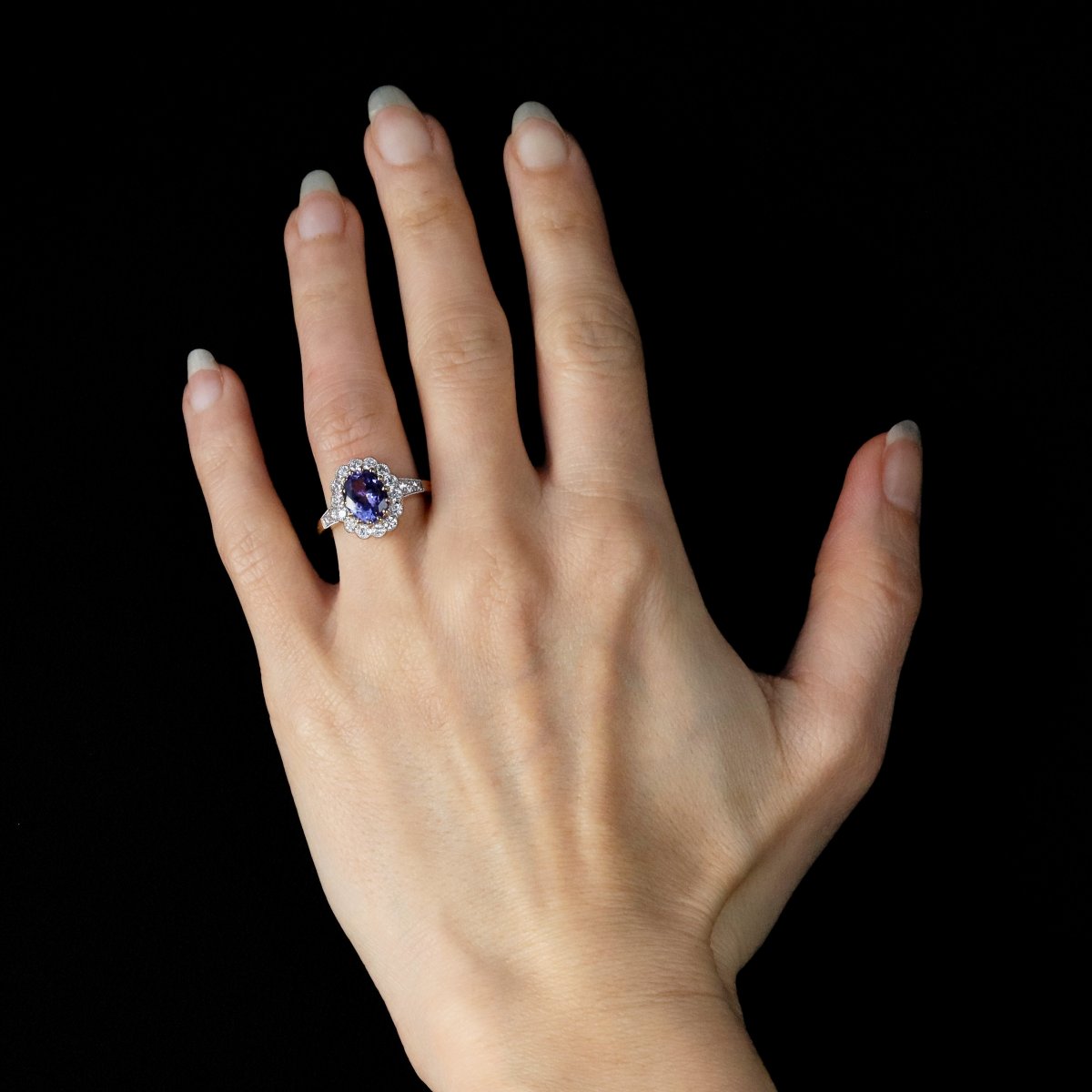 Bague Or Marguerite Tanzanite Diamants-photo-1