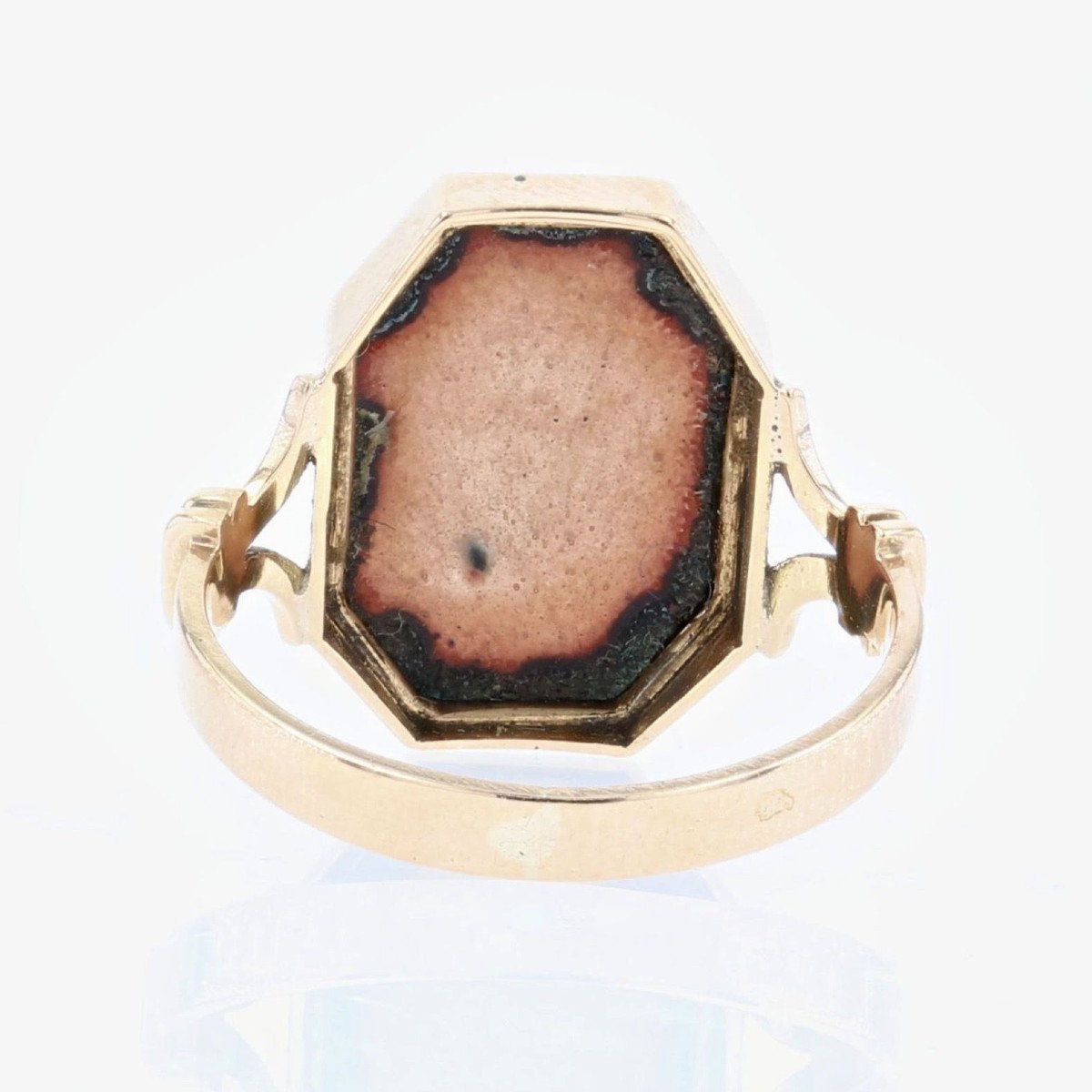 Antique Ring In Gold And Limoges Enamel-photo-5