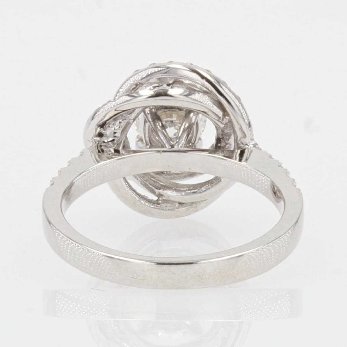 White Gold Flower Diamond Ring-photo-8