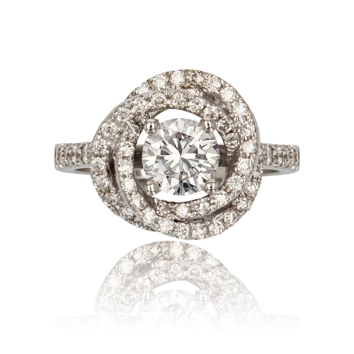 White Gold Flower Diamond Ring