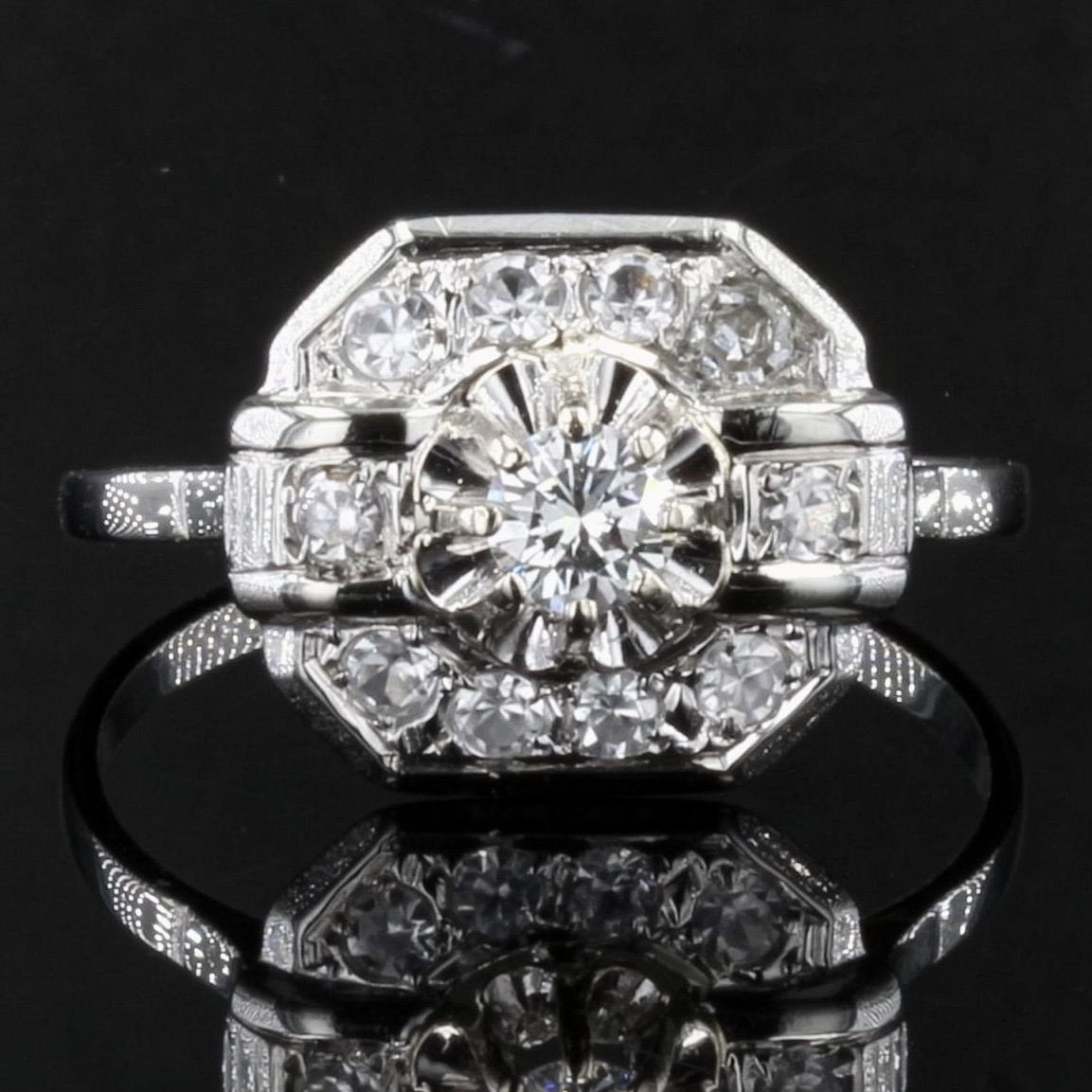 Bague Art Déco Diamants-photo-4