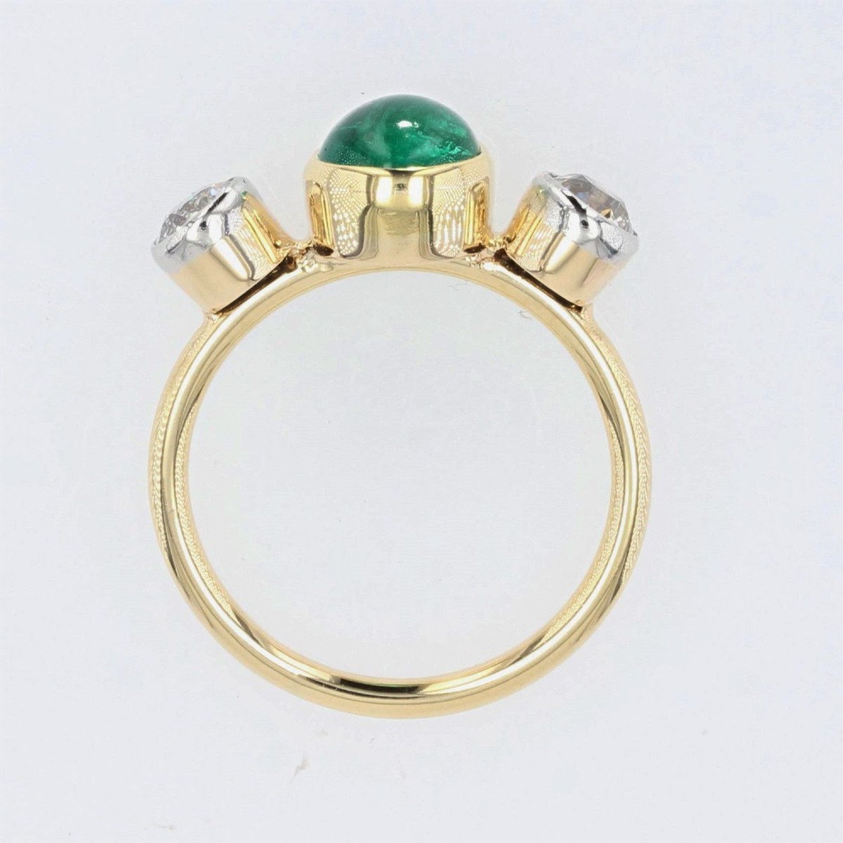 Emerald Cabochon And Diamonds Ring-photo-6