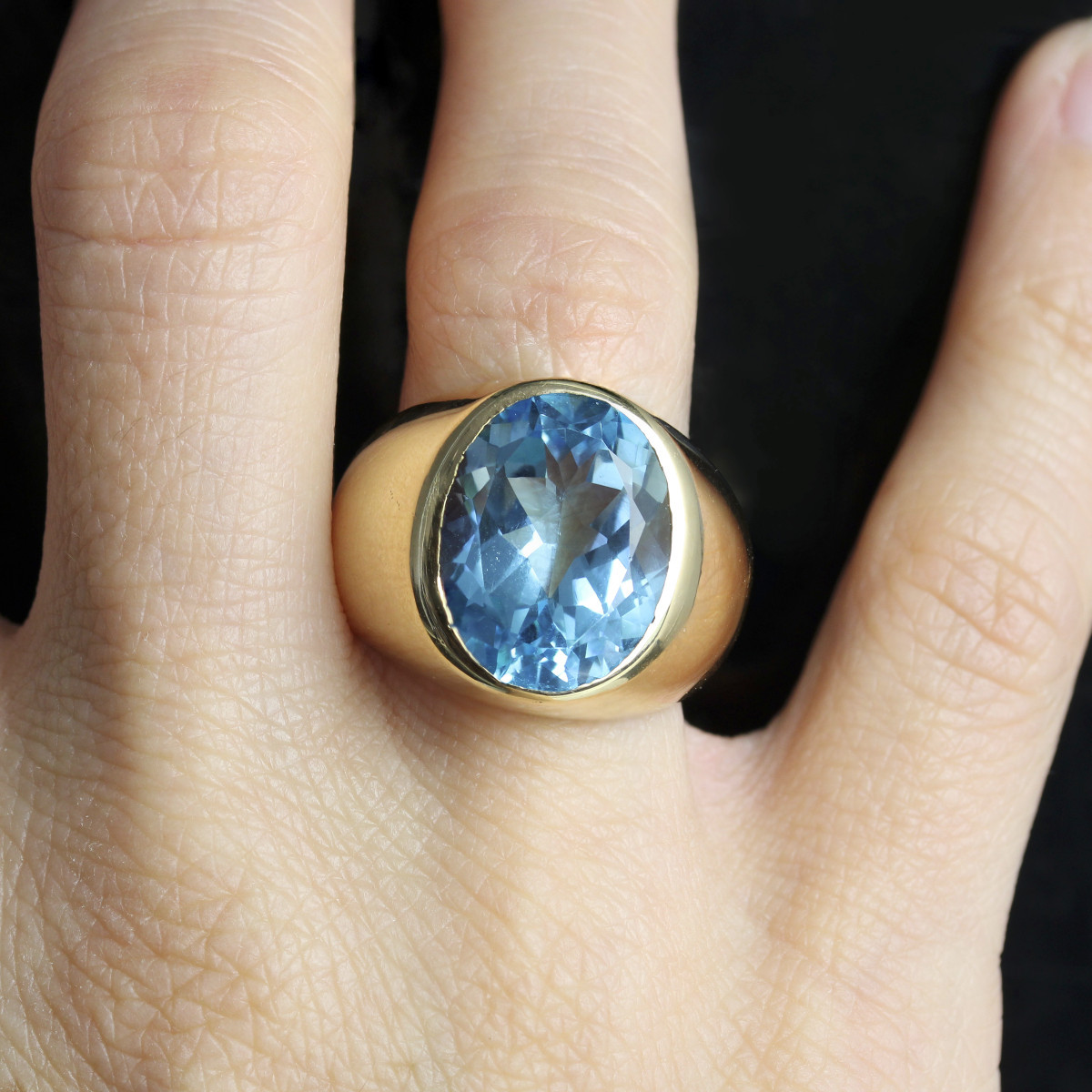 Bague Topaze Jonc En Or-photo-1