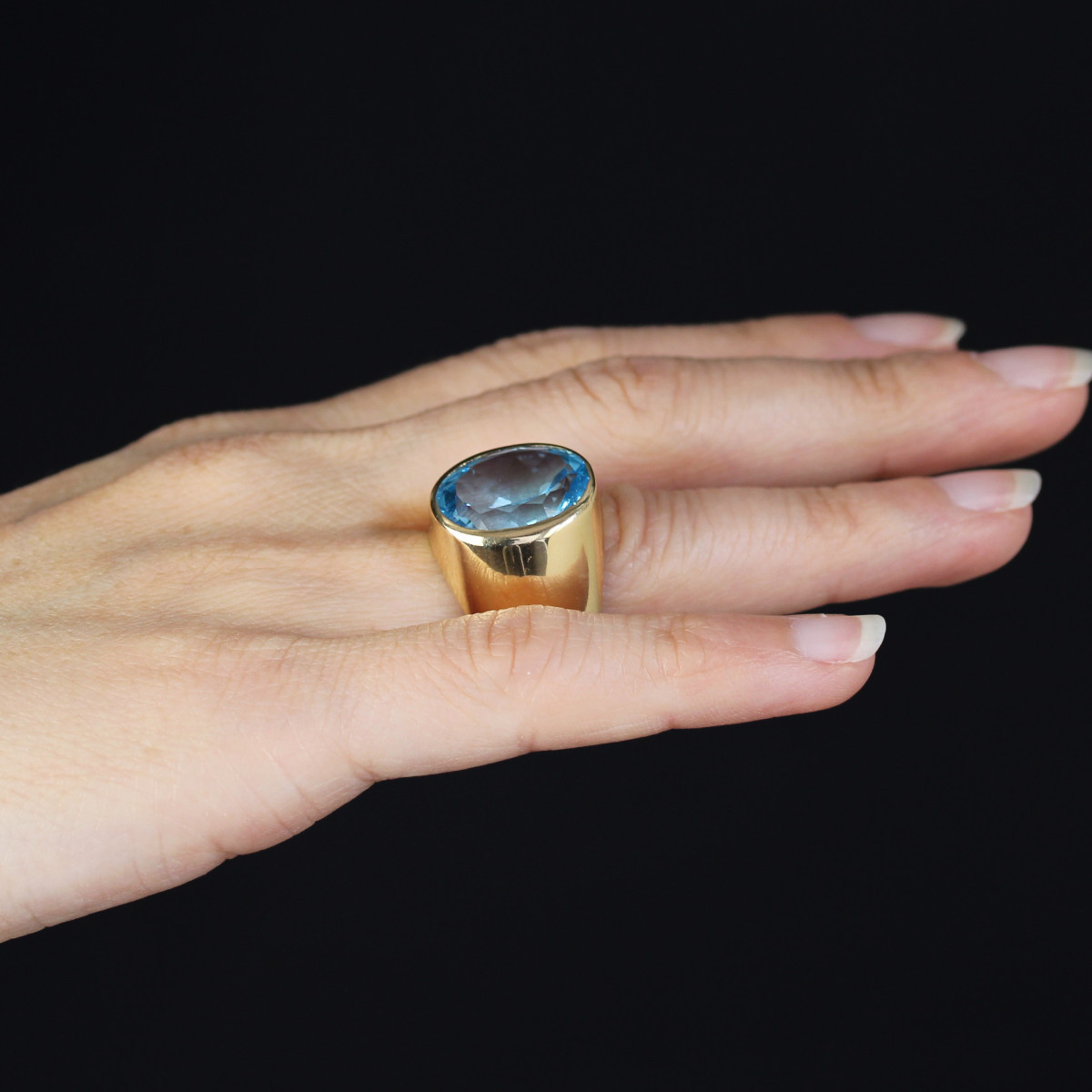 Bague Topaze Jonc En Or-photo-3