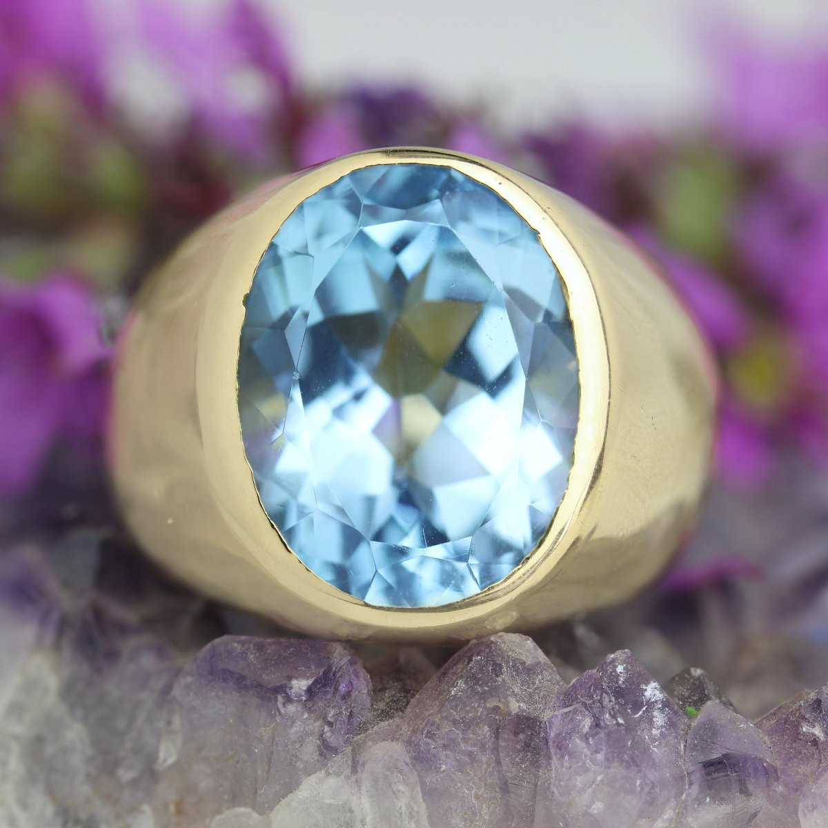 Bague Topaze Jonc En Or-photo-7