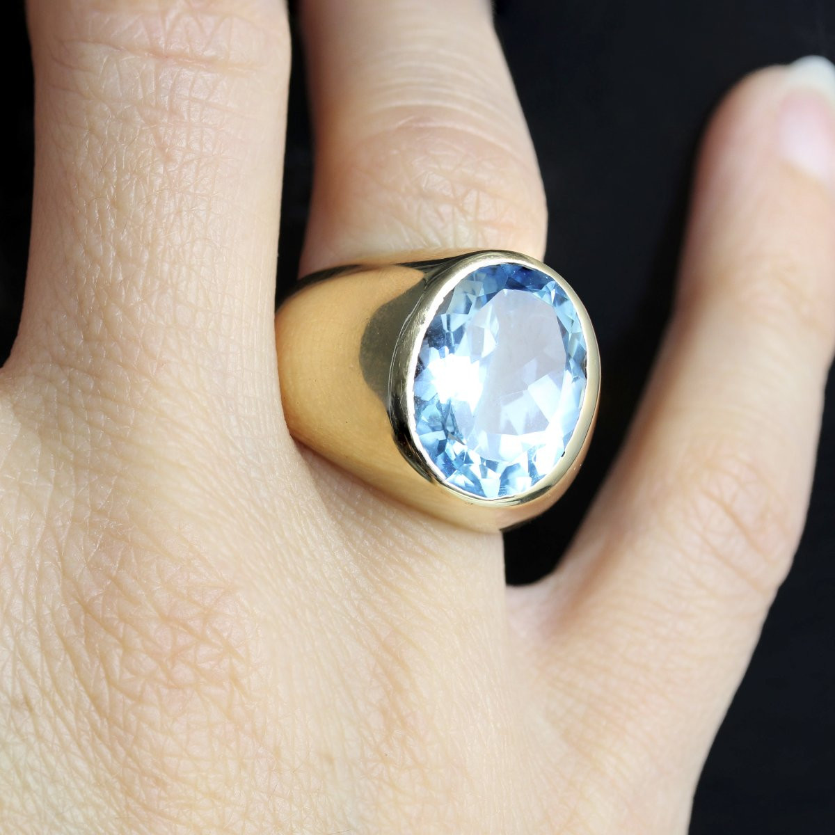 Bague Topaze Jonc En Or-photo-8