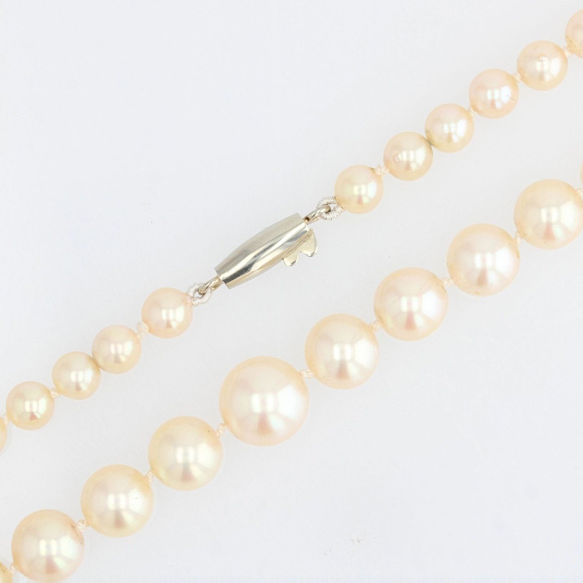 Collier De Perles De Culture Et Fermoir Or Blanc-photo-1