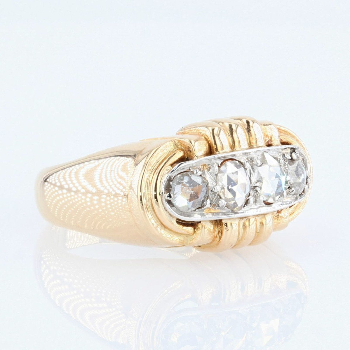 Rose Cut Diamond Tank Ring-photo-4