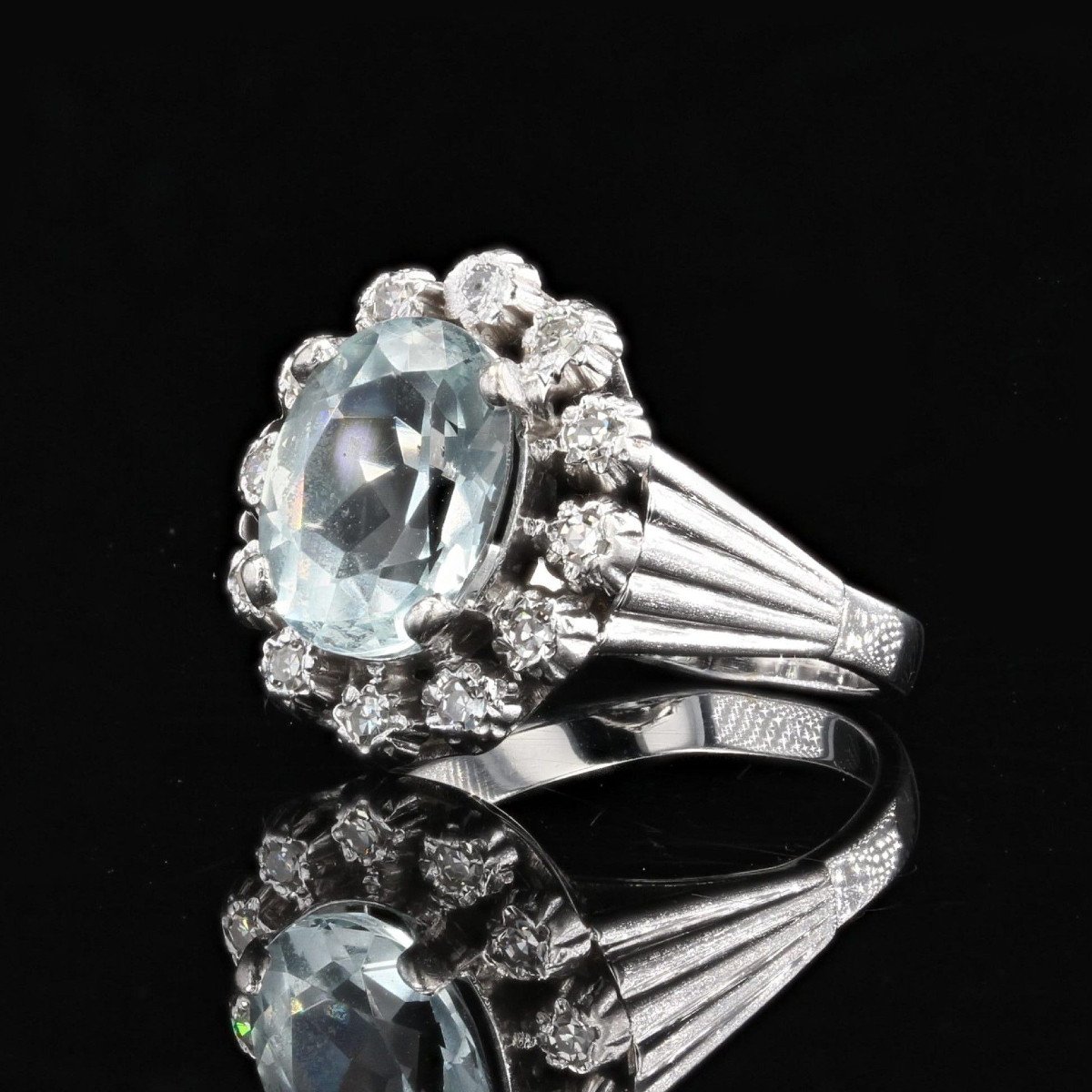 Antique Aquamarine And Diamond Ring-photo-1