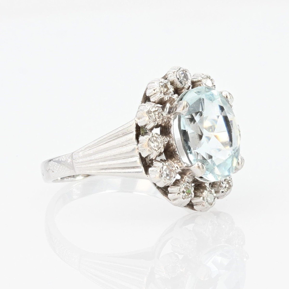 Antique Aquamarine And Diamond Ring-photo-5