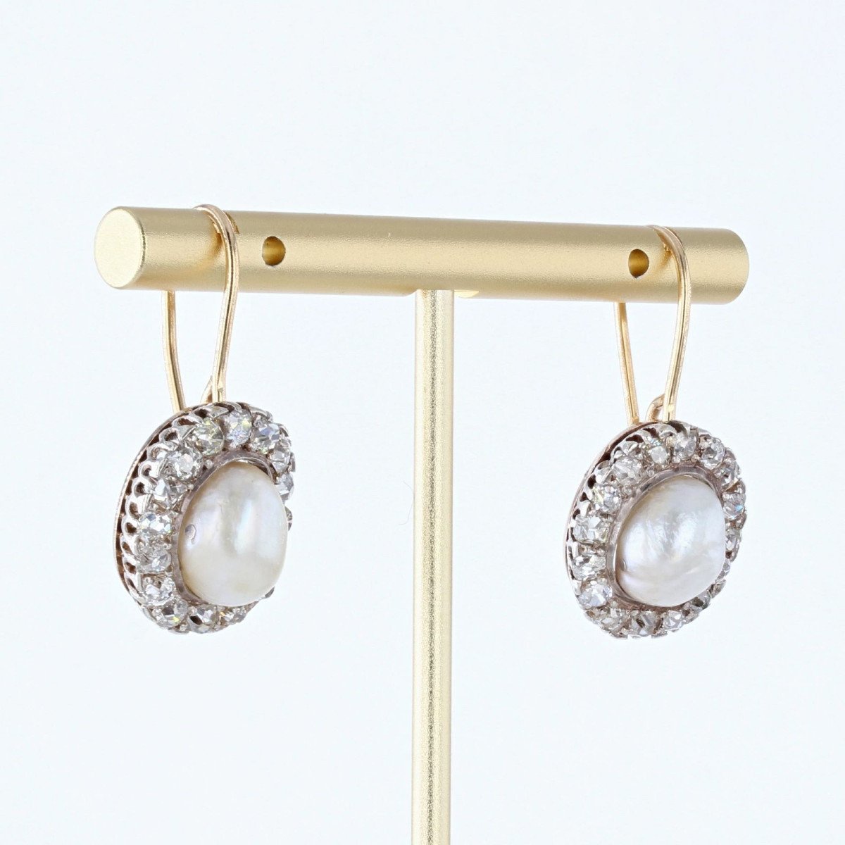 Boucles d'Oreilles Perles Fines Et Diamants-photo-2