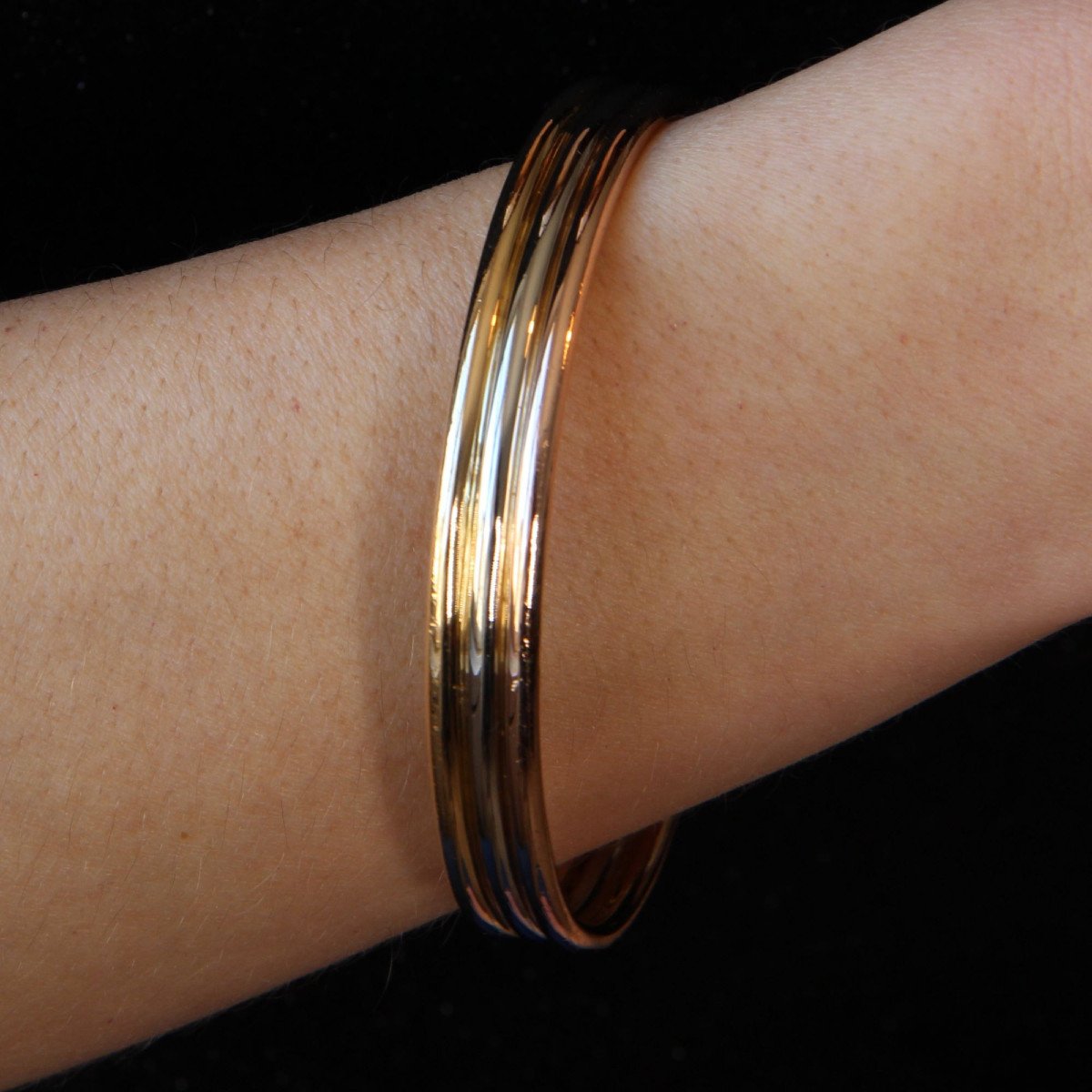 3 Gold Bangle Bracelet-photo-4