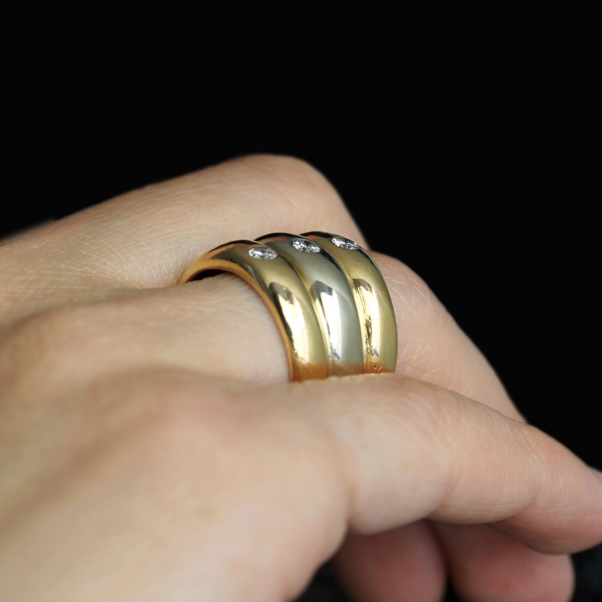 Ring Ring 2 Golds And 3 Diamonds-photo-3