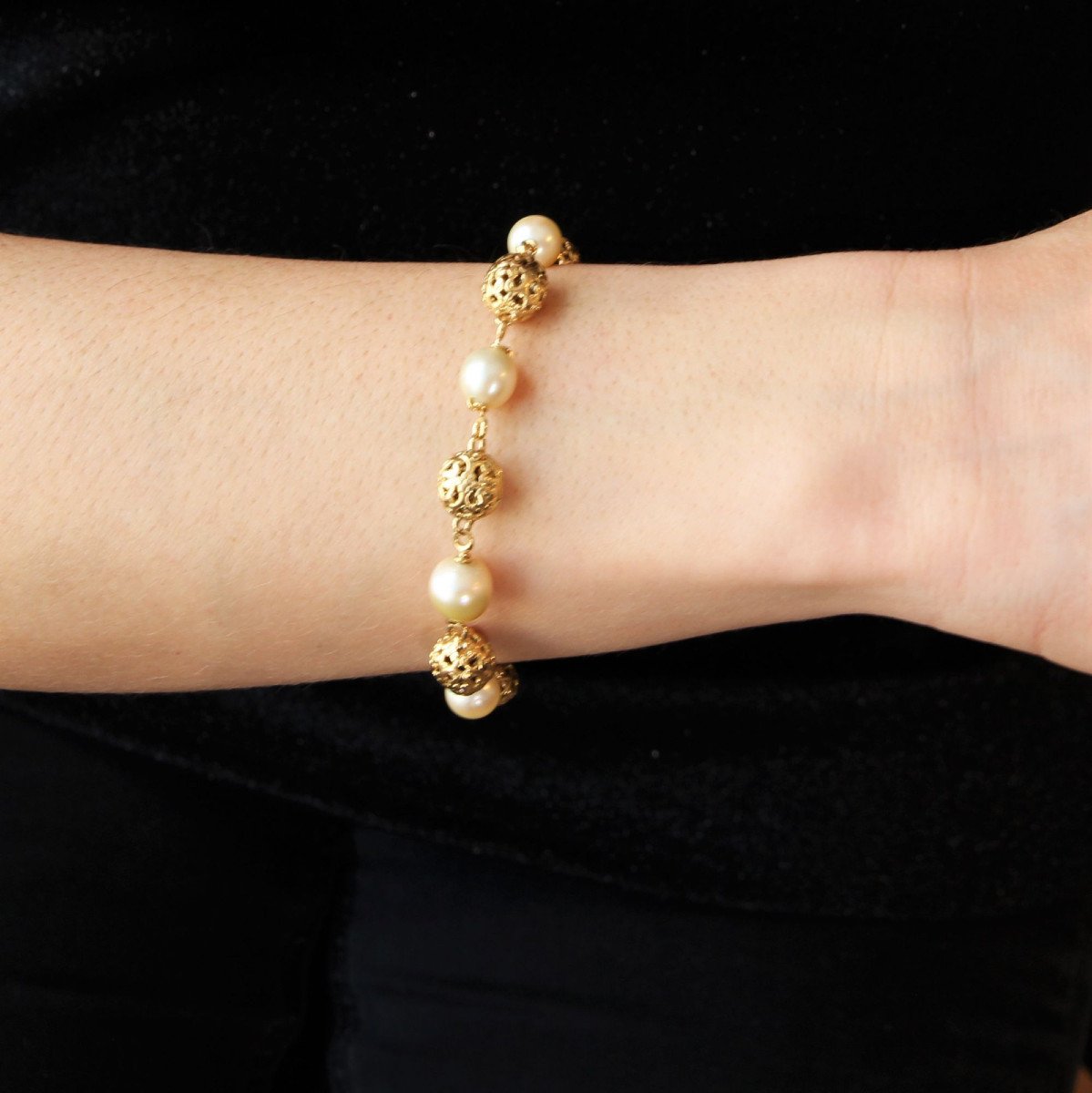 Collier Perles d'Or Et De Culture Transformable-photo-6