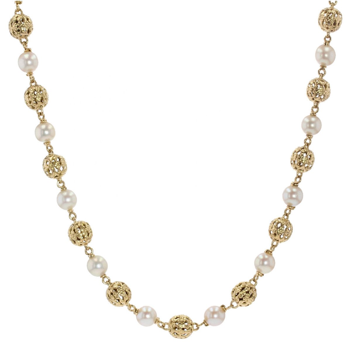 Collier Perles d'Or Et De Culture Transformable