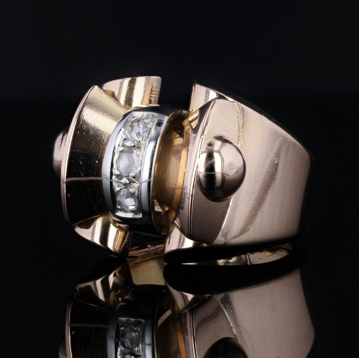 Rose Cut Diamond Tank Ring-photo-4