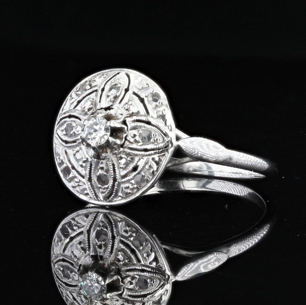 Fine Old Round Diamond Ring-photo-4