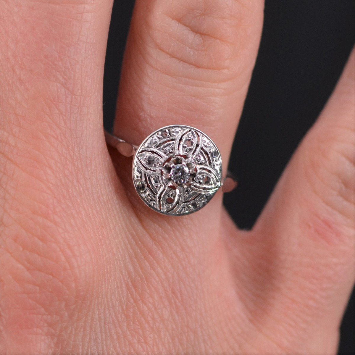 Fine Old Round Diamond Ring-photo-1