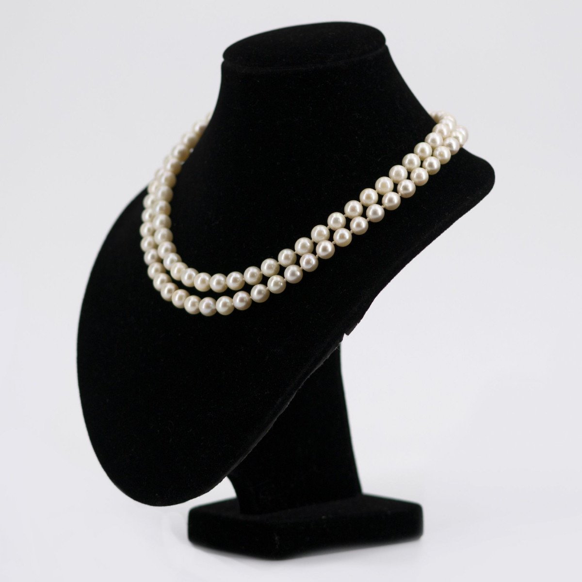 Double Row Cultured Pearl Necklace-photo-4