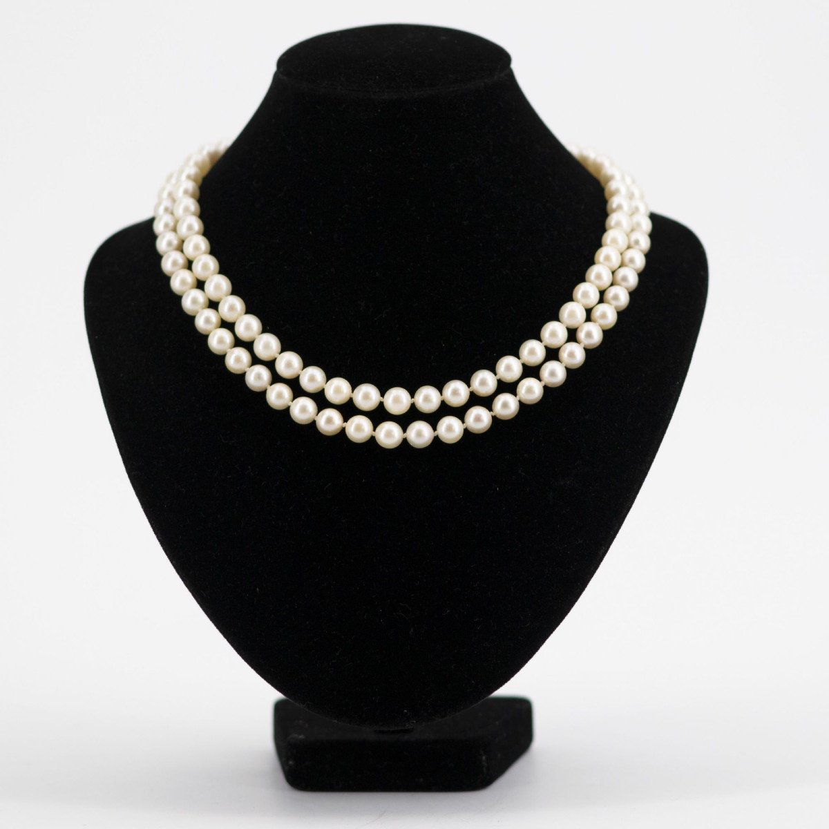 Double Row Cultured Pearl Necklace-photo-2