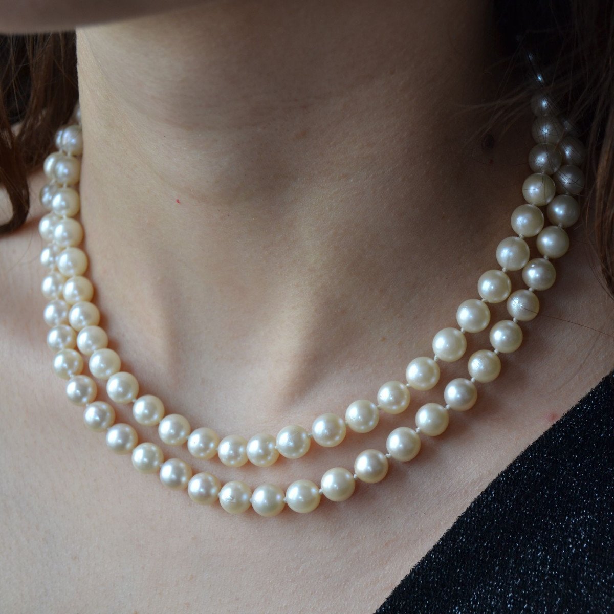 Collier Perles De Culture Double Rang-photo-3