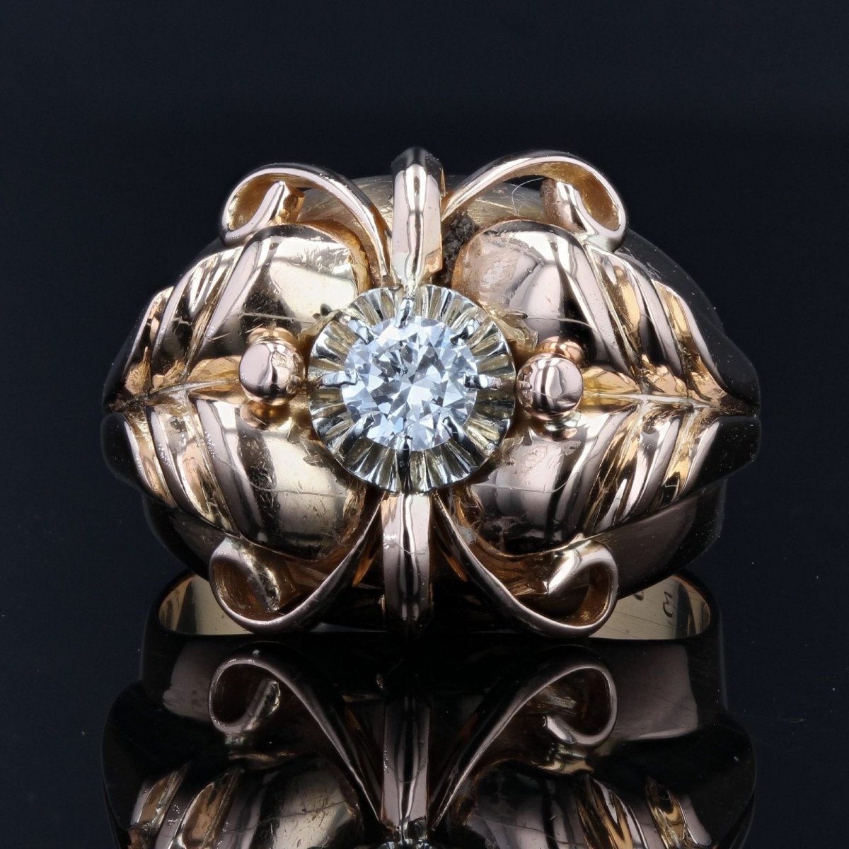 Bague Dôme Diamant Vintage-photo-3